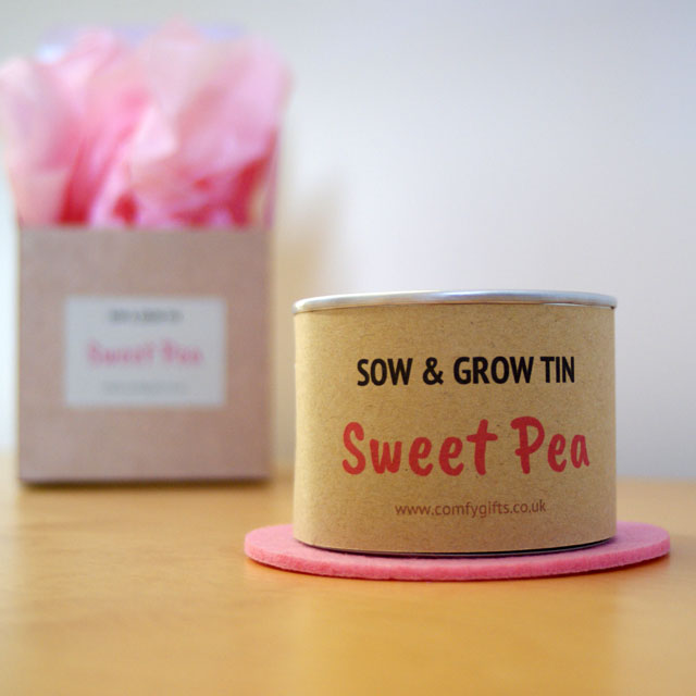 Grow your own sweet pea flowers kit, Sow & Grow Sweet Pea Tin